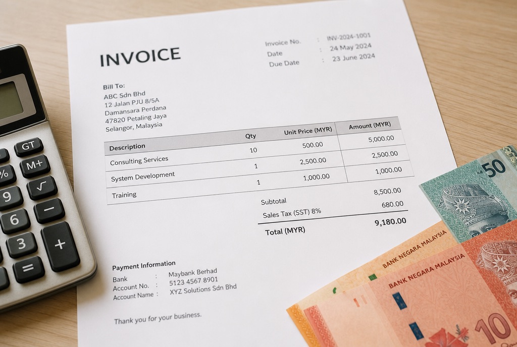 Invoice and calculator